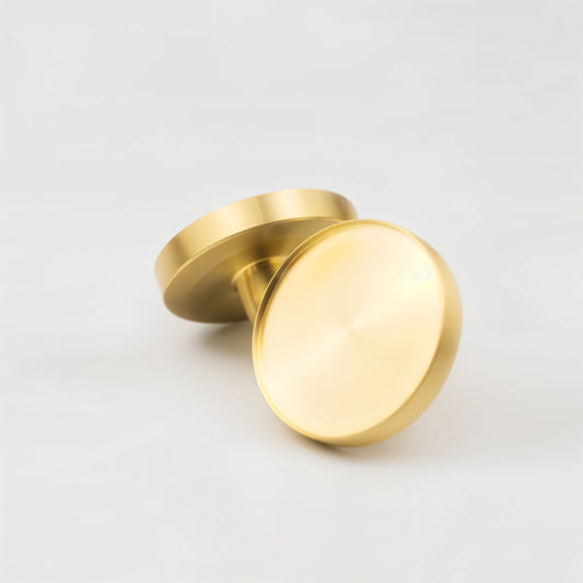 Black Gold Modern Style Round Brass Knob - Knobsy