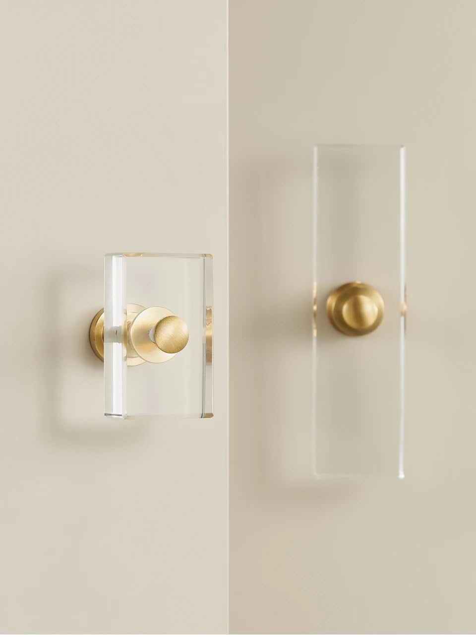 Brass Acrylic Rectangular T-bar Pull - Knobsy