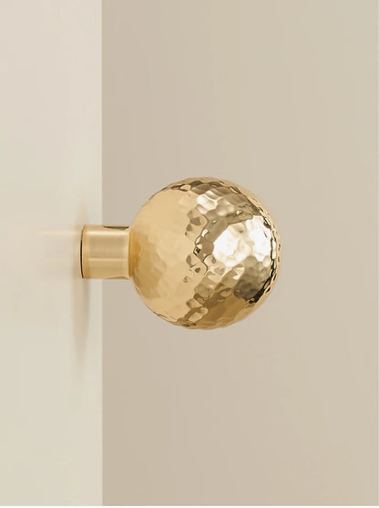 Brass Hammer Pattern Shiny Gold Ball Knob - Knobsy