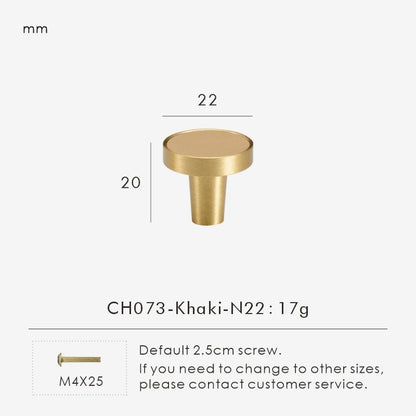 Brass Leather Circle Long Knob - Knobsy