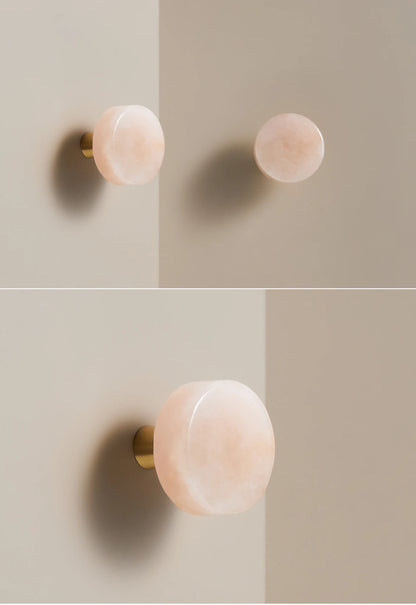 Brass Marble Crystal Natural Stone Knob - Knobsy