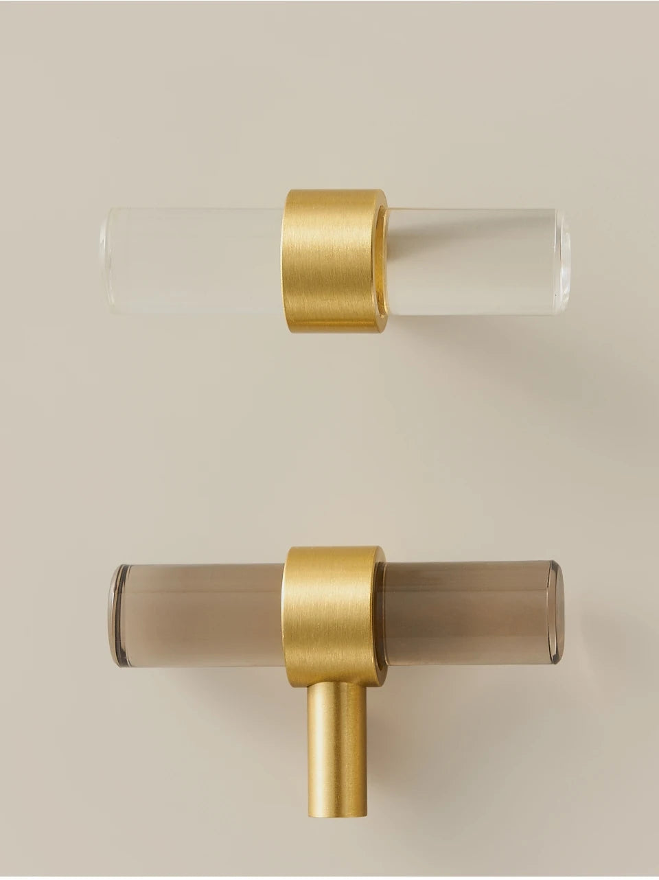 Brass Transparent Acrylic Decorative Handle - Knobsy