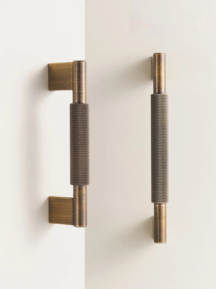 Brushed Cross Knurled Long Appliance Pull Bar - Knobsy