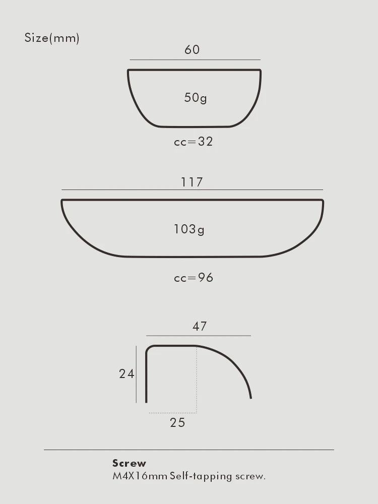 Fold Short Edge Curved Handle - Knobsy