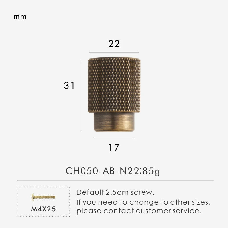 Knurled Brushed Cross Black Knob - Knobsy