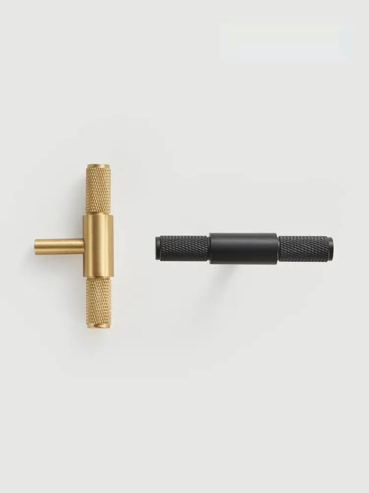 Knurled Diamond British Modern T-bar Handle - Knobsy