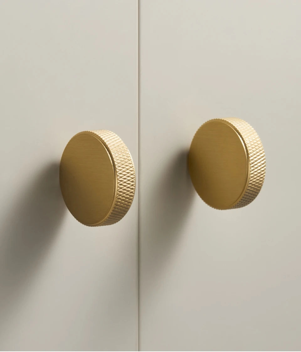 Knurled Round Exquisite Brass Anti-Slip Knob - Knobsy