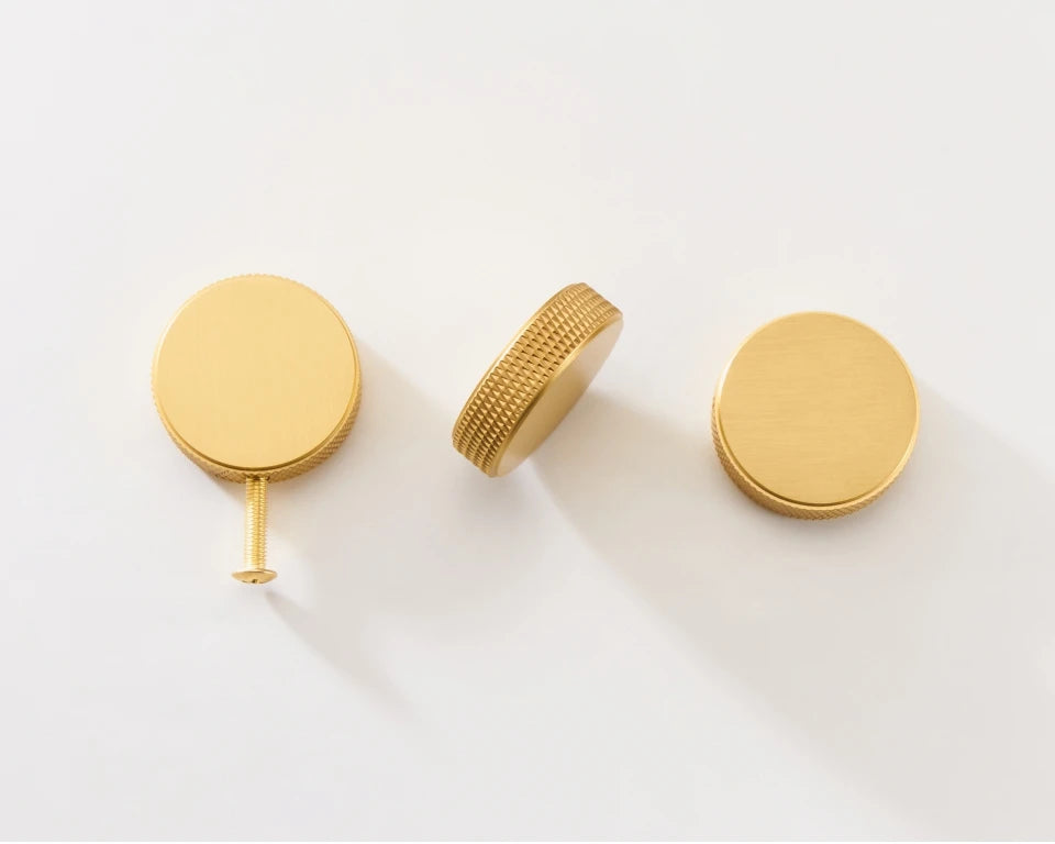 Knurled Round Exquisite Brass Anti-Slip Knob - Knobsy