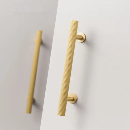 Linear Stripe Antique Brass T-bar Pull Handle