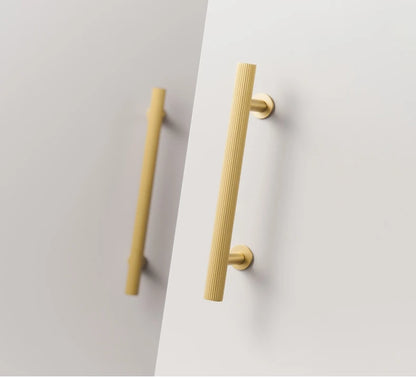 Linear Stripe Antique Brass T-bar Pull Handle