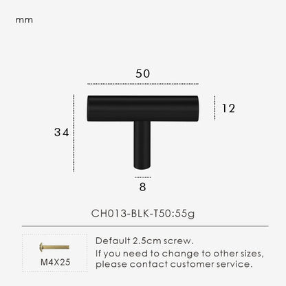 Round Rod T-shaped Long Door Pull - Knobsy