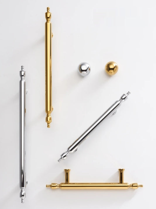 Solid Brass Bright Gold French Style Handle - Knobsy