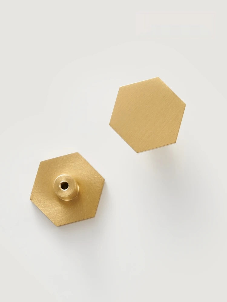 Solid Brass Hexagon Single Knob - Knobsy