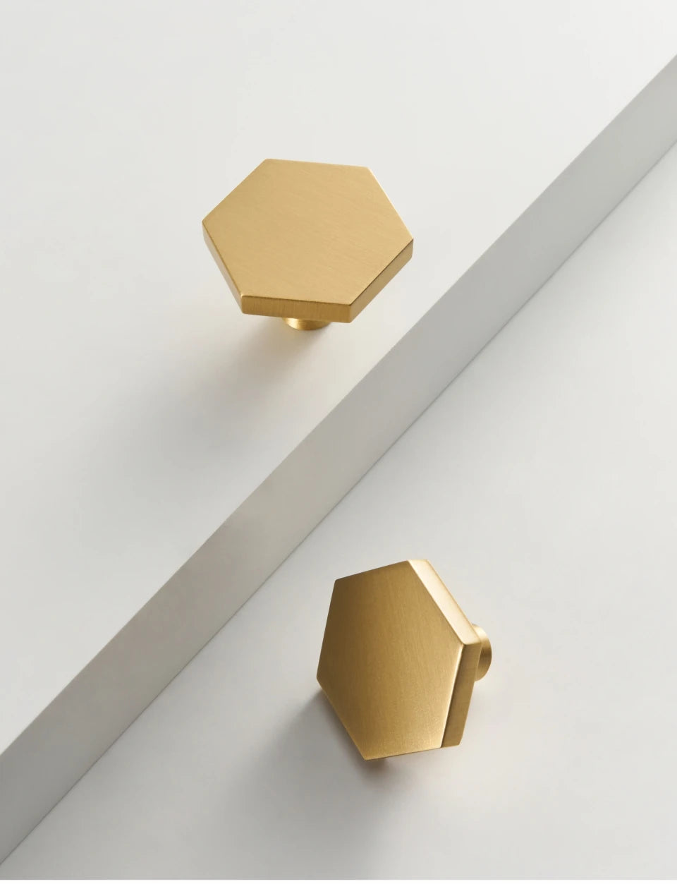 Solid Brass Hexagon Single Knob - Knobsy