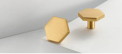 Solid Brass Hexagon Single Knob - Knobsy