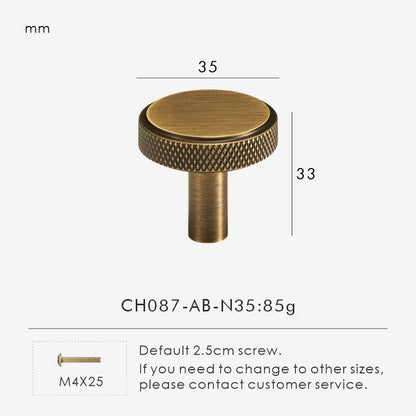 Solid Brass Knurled Antique Bronze T-bar Knob - Knobsy