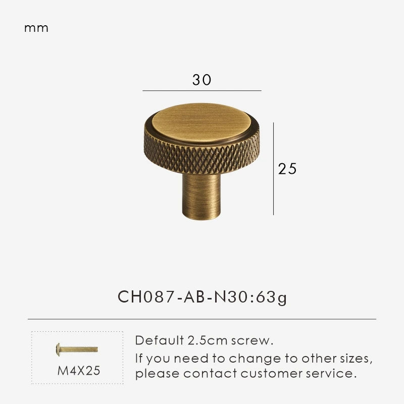 Solid Brass Knurled Antique Bronze T-bar Knob - Knobsy