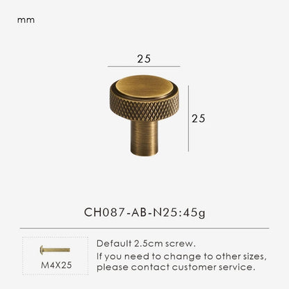 Solid Brass Knurled Antique Bronze T-bar Knob - Knobsy