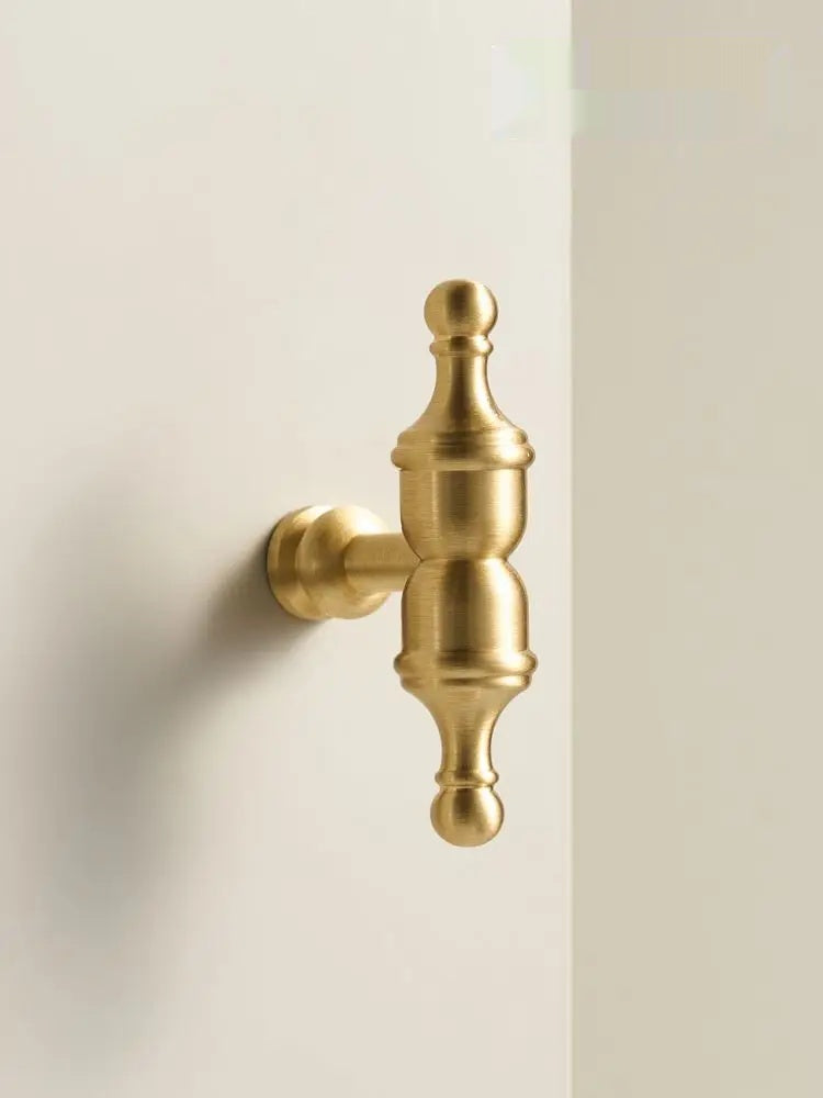 Solid Brass Matte Gold T-bar Handle - Knobsy