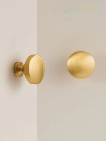 Solid Brass Round Comfortable Knob - Knobsy