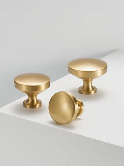 Solid Brass Round Comfortable Knob - Knobsy