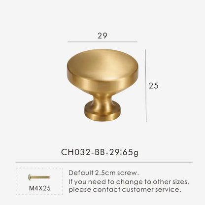 Solid Brass Round Comfortable Knob - Knobsy