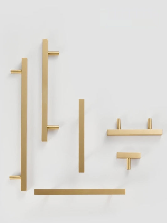 Solid Brass Square Long Door Pull - Knobsy