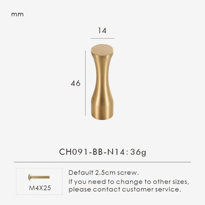 Solid Brass Various Shapes Brushed Knob - Knobsy