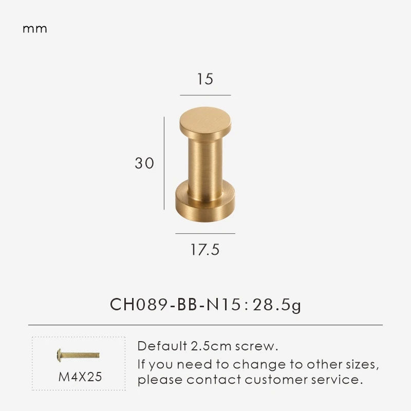 Solid Brass Various Shapes Brushed Knob - Knobsy