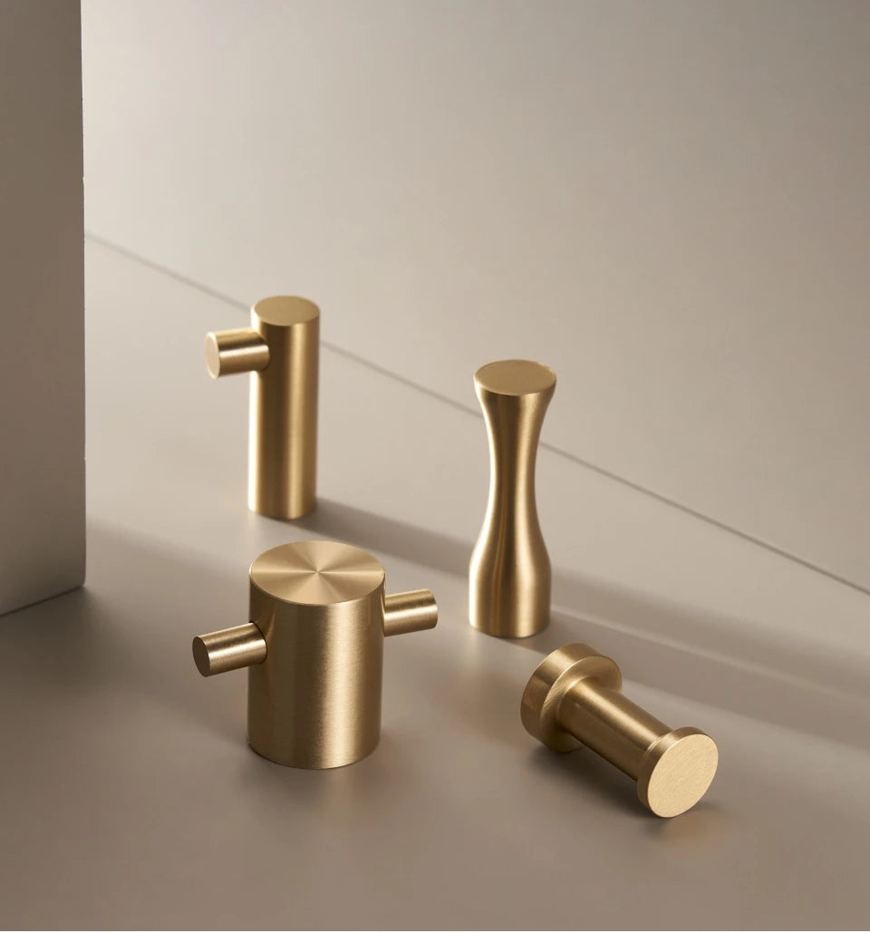 Solid Brass Various Shapes Brushed Knob - Knobsy