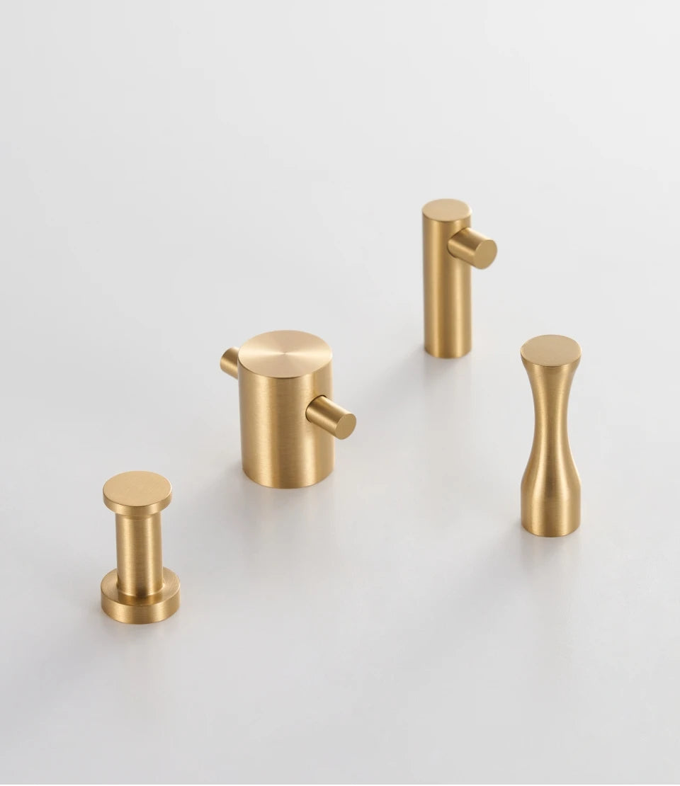 Solid Brass Various Shapes Brushed Knob - Knobsy