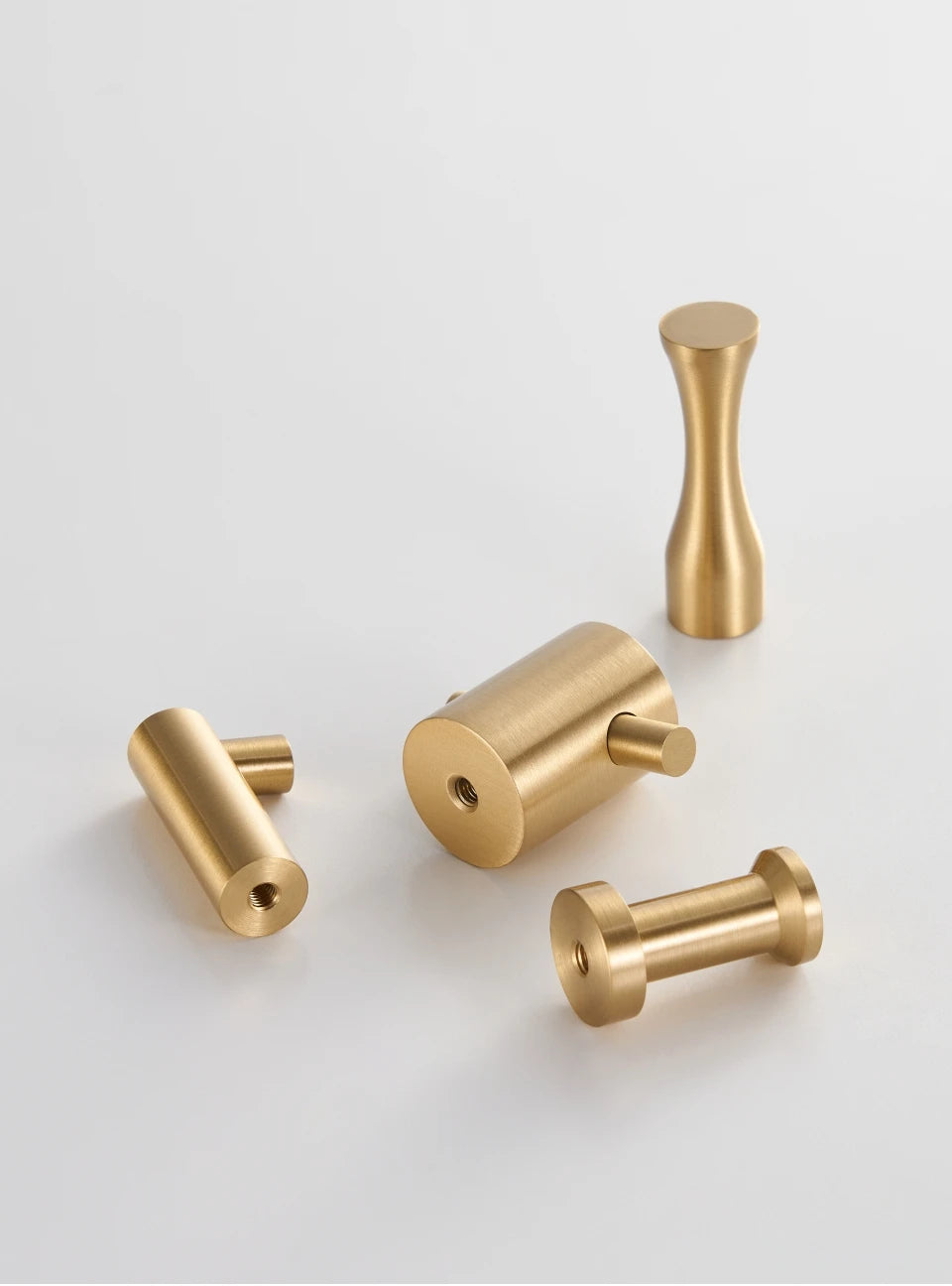 Solid Brass Various Shapes Brushed Knob - Knobsy