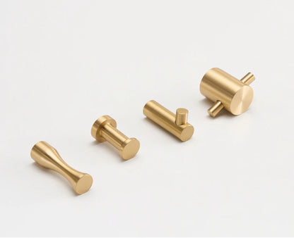 Solid Brass Various Shapes Brushed Knob - Knobsy