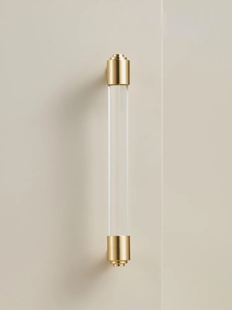 White Transparent Acrylic Brass Luxury Pull Handle - Knobsy