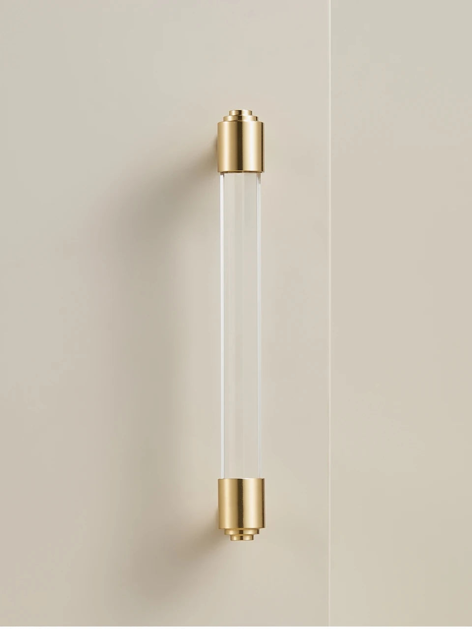 White Transparent Acrylic Brass Luxury Pull Handle - Knobsy